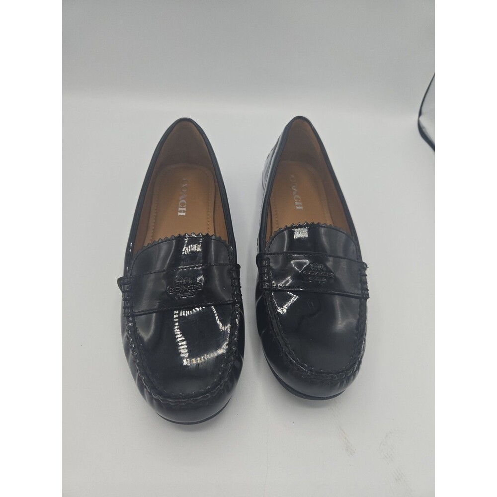 Coach Odette Black Patent Leather Flats Loafers Sz 9B